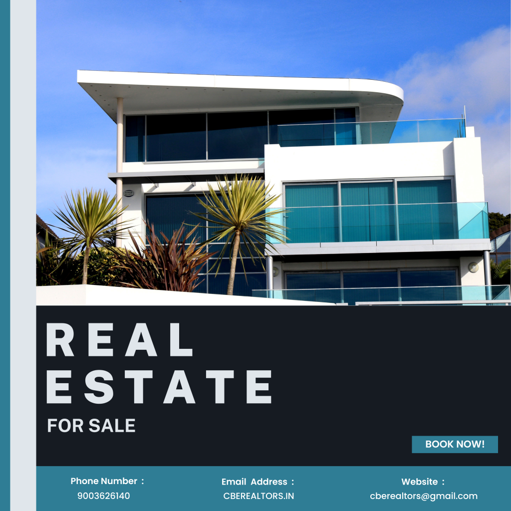 Modern residential real estate property with landscaped exterior